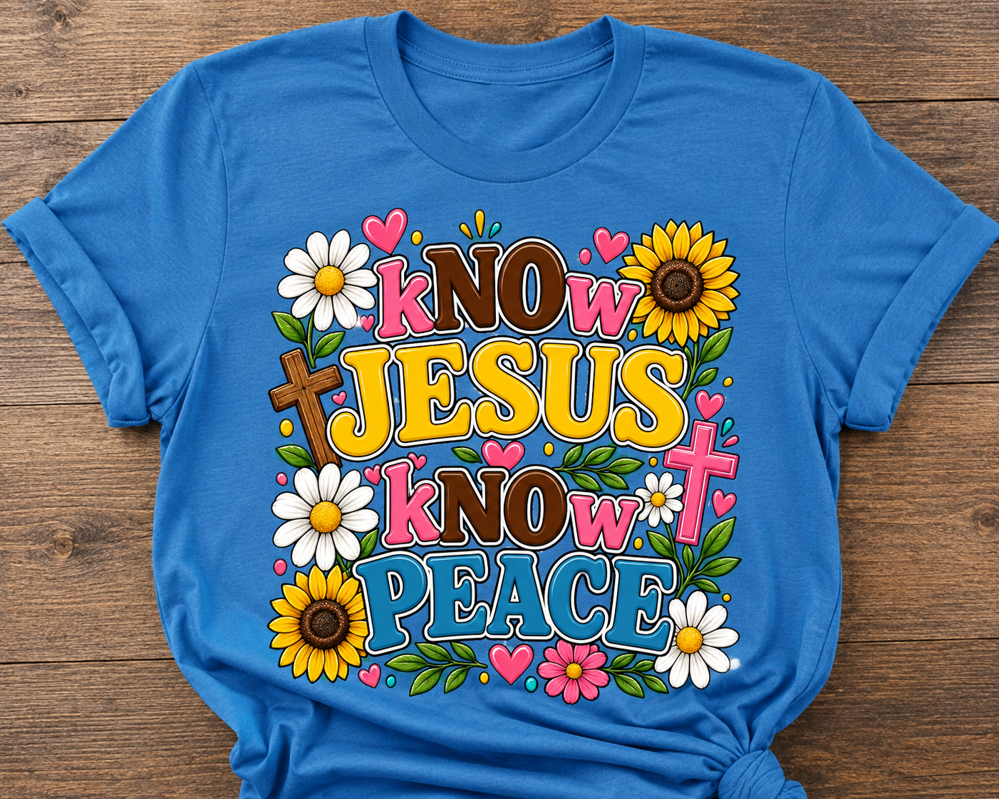 Fun and Witty faith tee - Know Jesus Know Peace