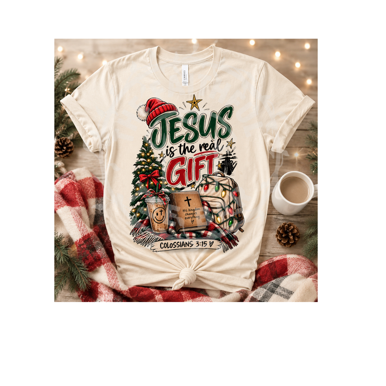 Jesus is the Real Gift Christmas faith t-shirt — Seasonal & Holiday collection cover