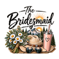 The Bridesmaid Western Sunshine t-shirt design with daisies cowboy hat and pink tumbler